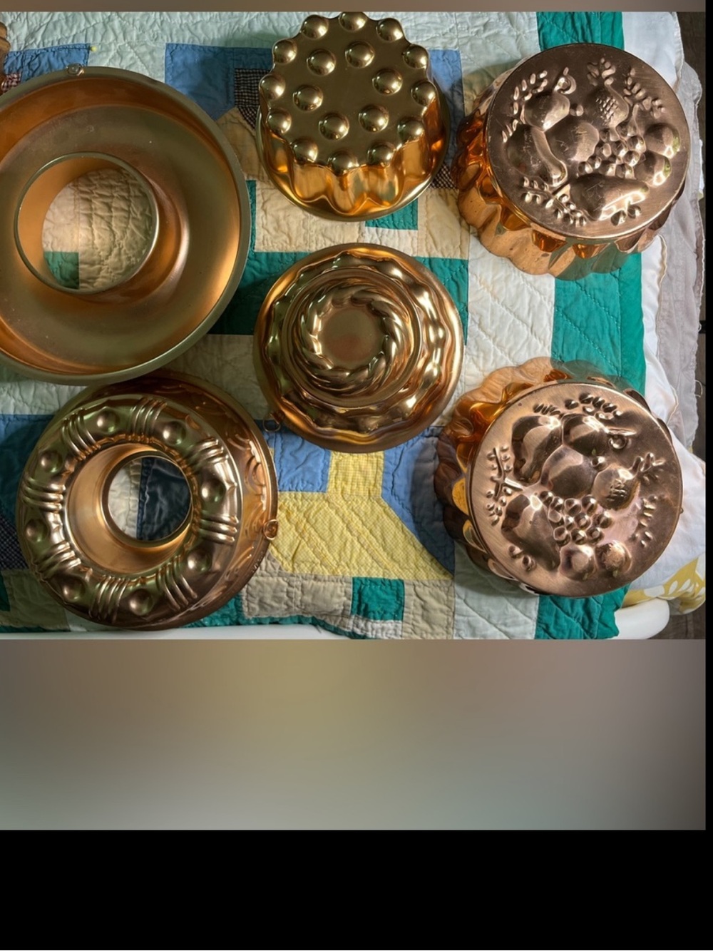 Vintage Copper-Colored Decorative Jello Molds - Set of 6 Vintage Styling